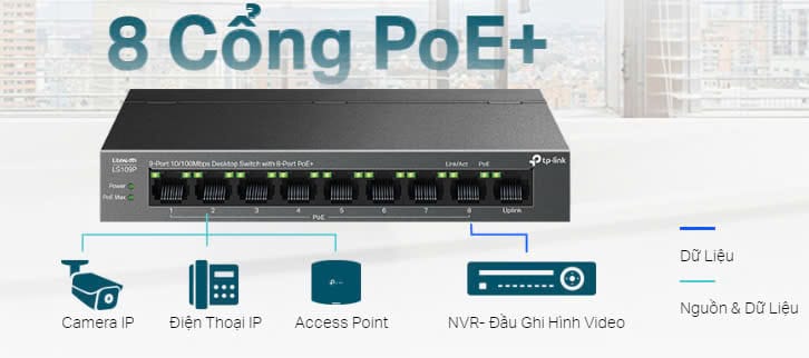 Switch Để Bàn PoE TP-Link LS109P