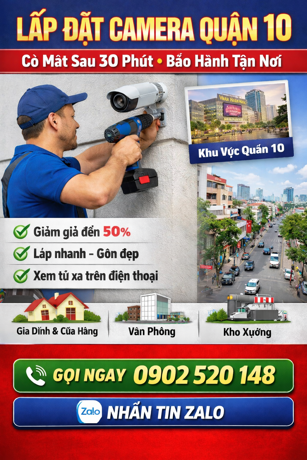 Lắp đặt camera quận 10